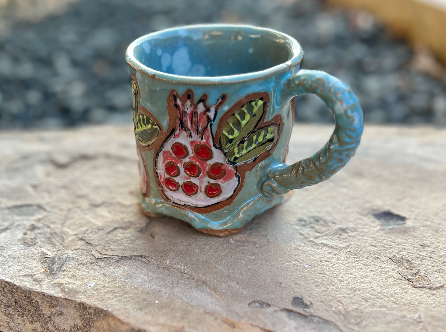 Pomegranate texture with burst of white Mug