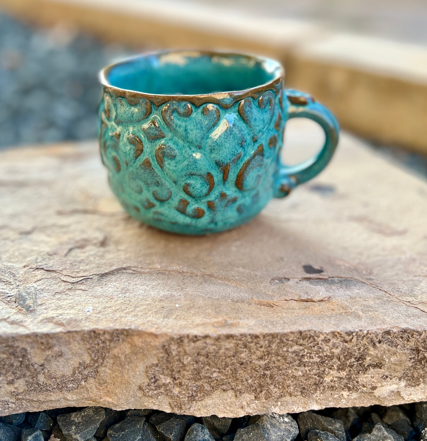 Round Body Blue Jewel Mug