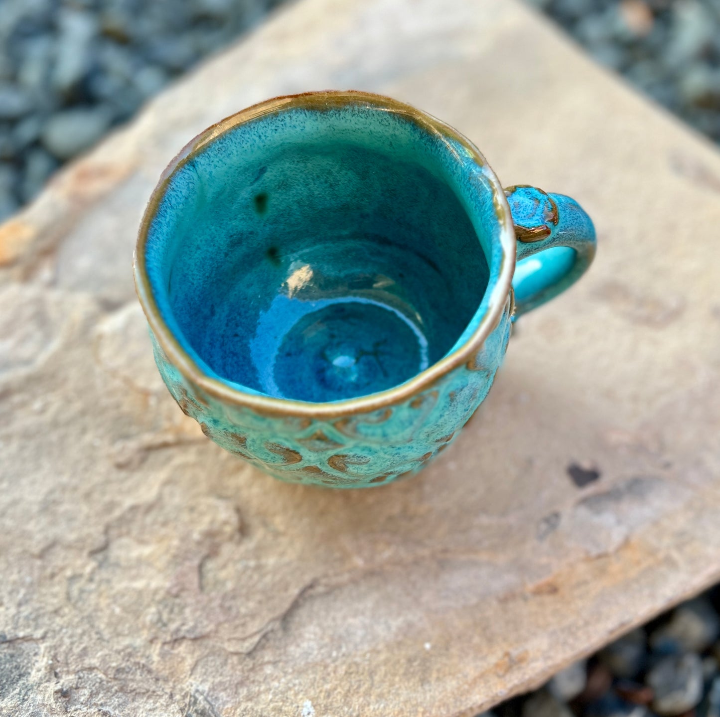 Round Body Blue Jewel Mug