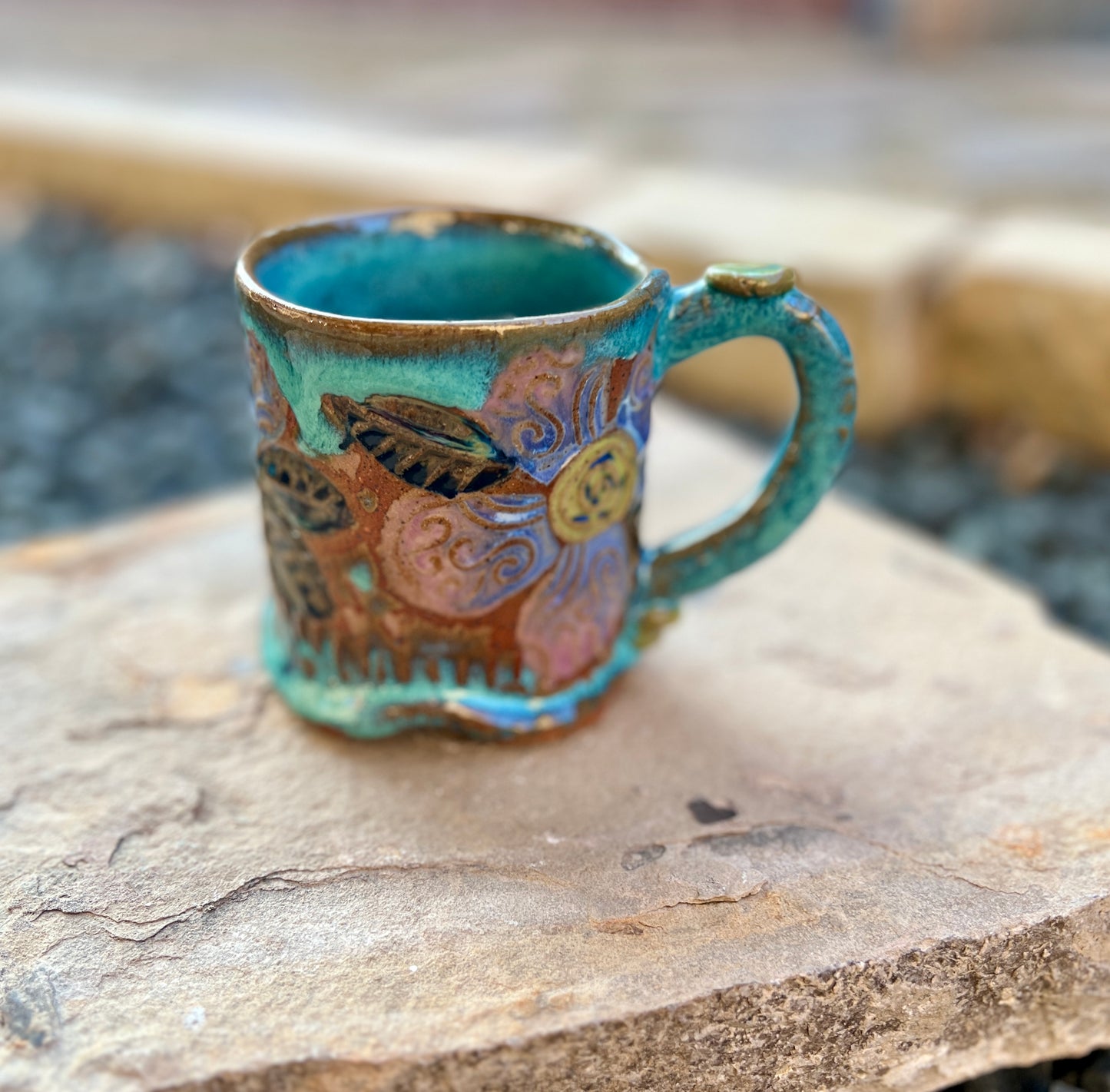 Tropical pink and purple Flower Mug